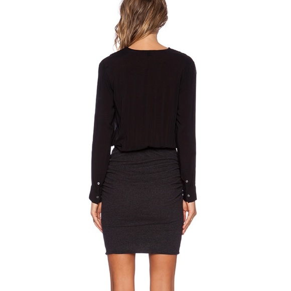 James Perse College Wrap Dress Black GREY Sz Small - Picture 5 of 12